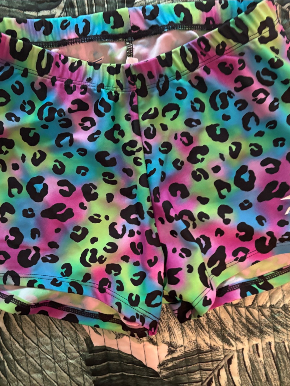 Mizuno. Neon Leopard Print Active Shorts - Multicolor